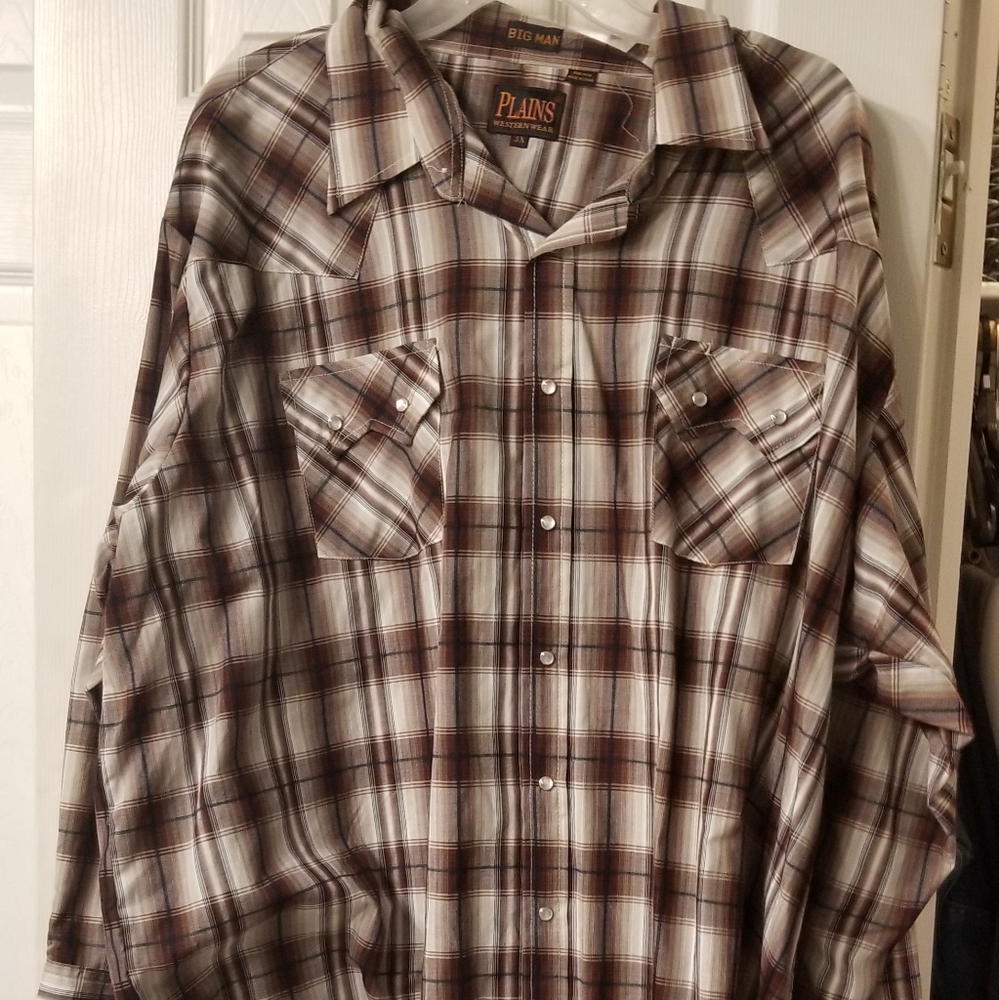 Mens Plains pearl snap